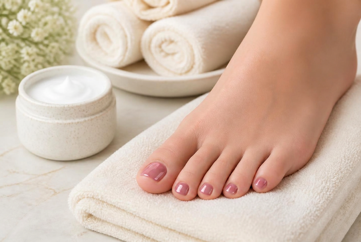 Relaxing Spa & Aesthetic Foot Treatment with Peels provided at home by a qualified foot health practitioner in Hertfordshire